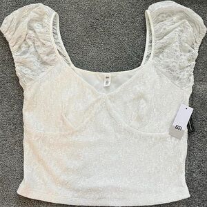NWT Nordstrom BP White Dainty Lace Top